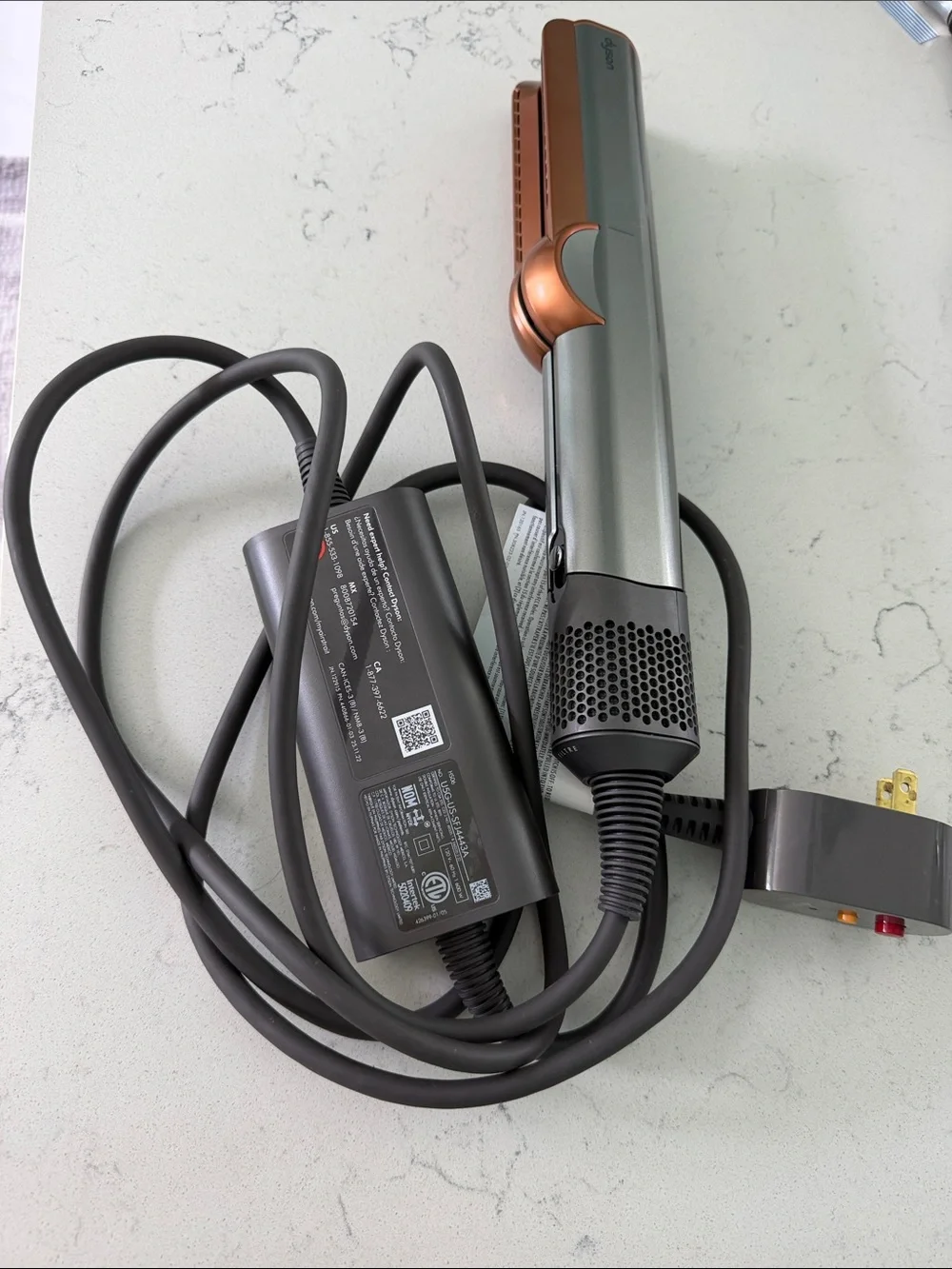 Dyson Airstrait Hair Dryer/Straightener in One Silver and Copper